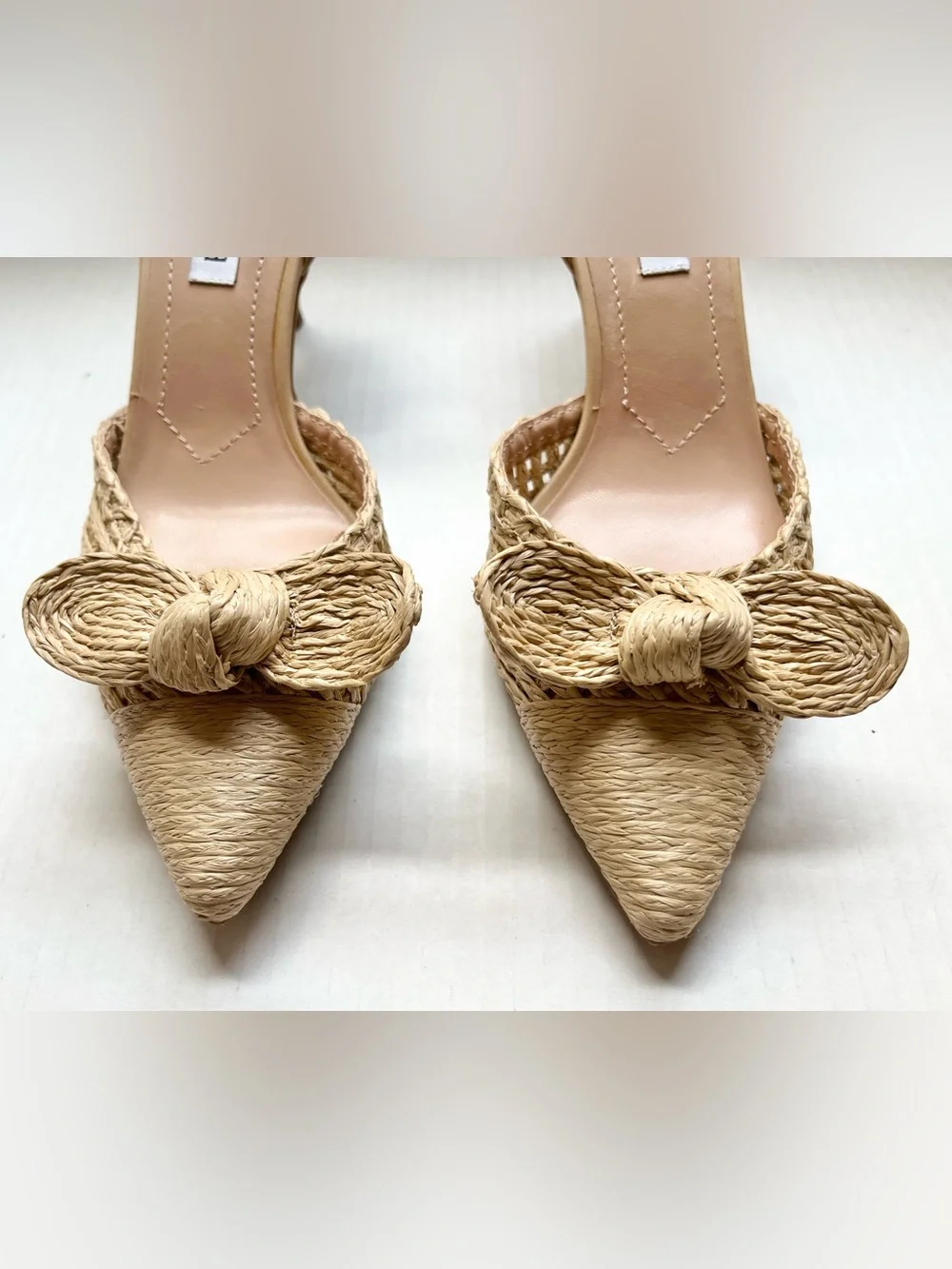 NWOT Charles David Allyson Woven Raffia Slingback Heeled Sandal. Size 8